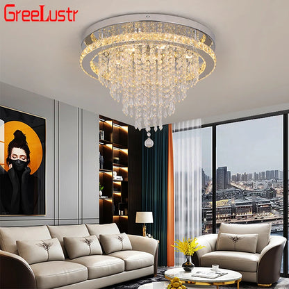 Modern Luxury Crystal Ceiling Lamps With Remote Control Ceiling Chandeliers Home Dimmable Pendant Lights Fixtures for Bedroom Li