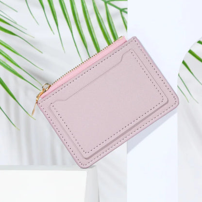 Women Wallets PU Leather Female Purse Mini Hasp Solid Multi-Cards Holder Coin Short Wallets Slim Small Wallet Zipper Hasp