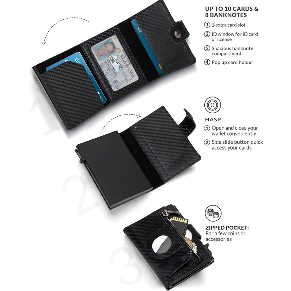 Airtag Wallet Rfid Credit Card Holder Men Wallets Trifold Luxury Slim Air Tag Tracker Minimalist Cardholder Case Presents Choice
