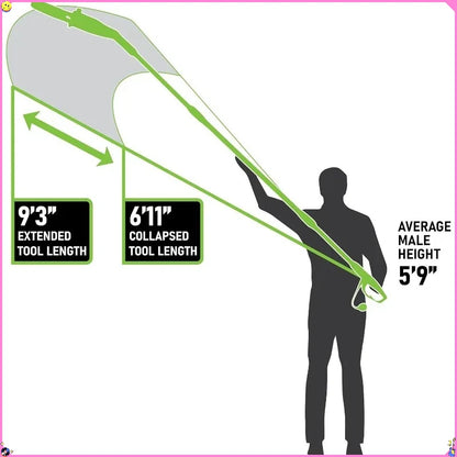 10" 8-Amp Corded Electric Pole Saw - Adjustable Saw Head, Oregon Blade and Chain, Easy Storage
