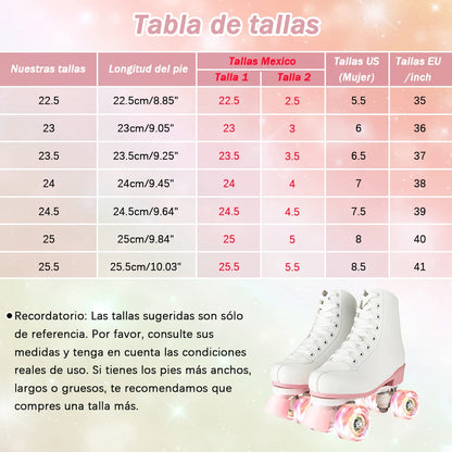 Roller Skates Shoes Adult Outdoor Sneakers Size 35-40 PU Leather Roller Skates Skating Shoes Training 4 Wheels Quad Sneakers
