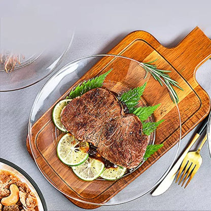 8 Pack Clear Glass Dessert Plates 7.5 for Serving Salad Appetizers Snacks and Fruit Ideal for Dinner Parties and Everyday Use D