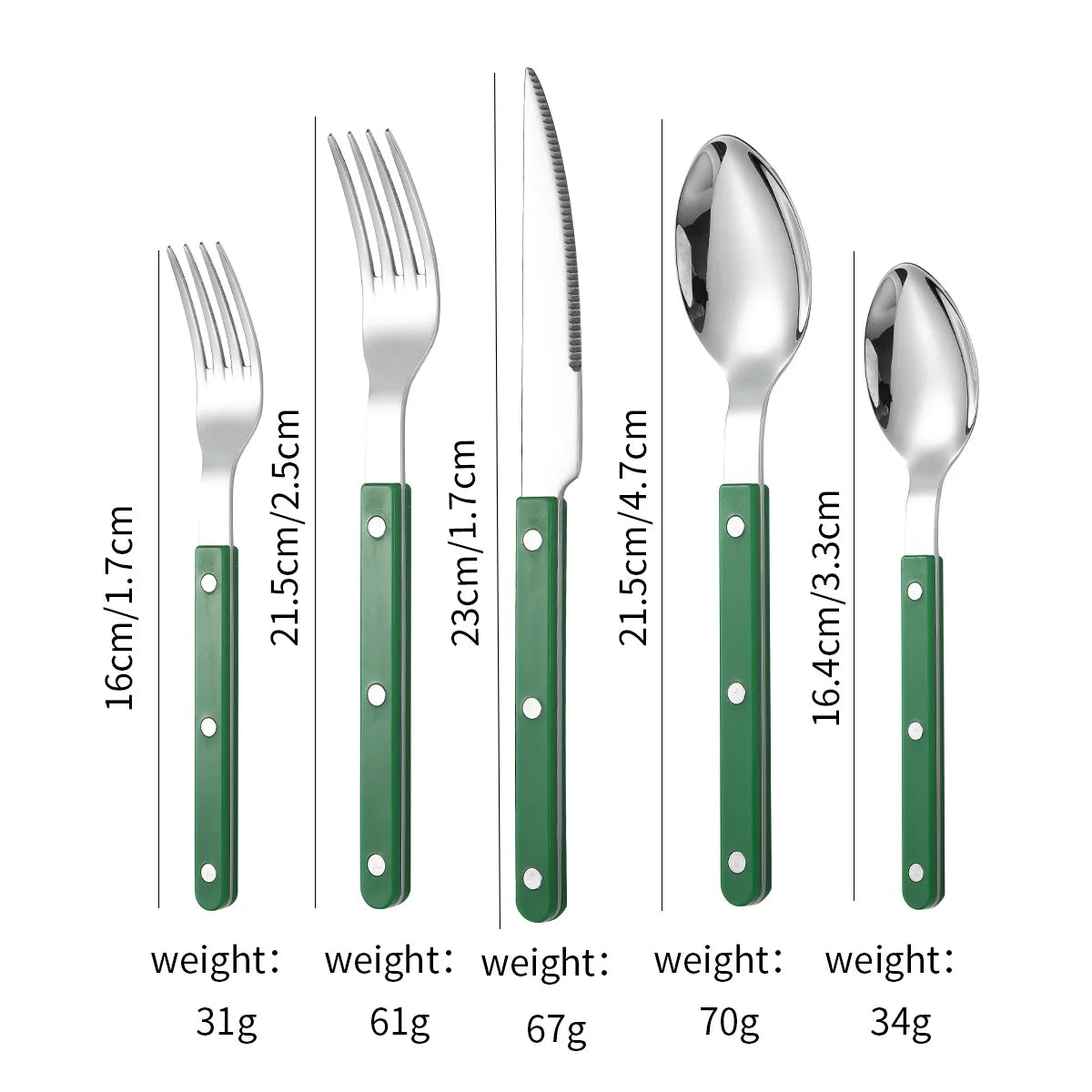 Fashion New Colorful Handle 304 Cutlery Set  Stainless Steel Creativity Gift Flatware Knife Fork Spoon dinnerware set