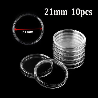 21/23/25/30/32/38/40/45mm Coinning Capsules Storage Box Clear Plastic Coinning Cases Holders Protector Coinning Capsules Storage