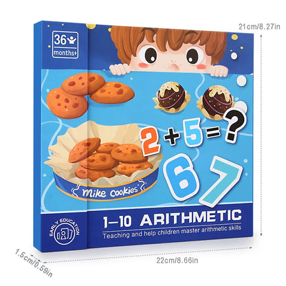 Children's math enlightenment teaching aids, number decomposition, addition and subtraction, ten-frame array, educational puzzle