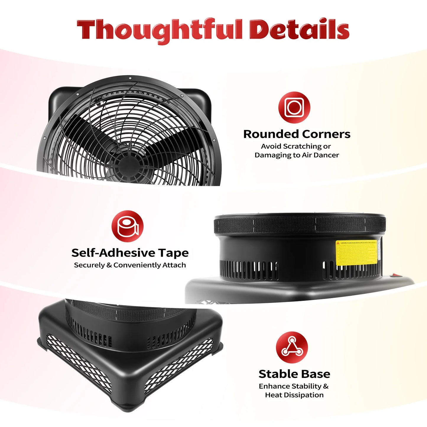 750W 110V Waving Inflatable Tube Guy Blower Fan 18" Diameter Compact Sky Dancer Blower(Puppet Not Included)