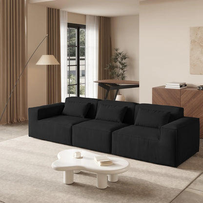 Sdorens Cloud Boneless Couch for Living Room 118" Minimalist Sectional Sofa with Deep Seat for Living Room No Assembly Require