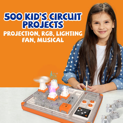 Educational Science Kit for Kids Ages 5+, STEM Toy with 500+ Circuit Projects, Electronic Building Kit for Boys & Girls