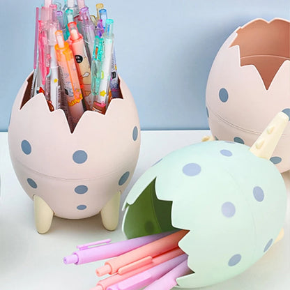 Cute Dinosaur Egg Detachable Pen Holder Organizer Pencil Pot Container Stationery Office Desktop Ornament Storage Box Kids Gift