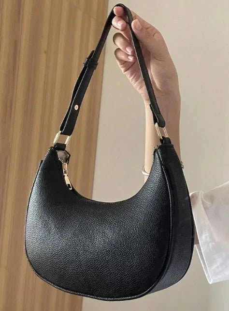 Fashionable Underarm Women's Shoulder Bag French High-End Sensation Trendy Bag Soft PU Leather Square Shape Internal Zipper Pock