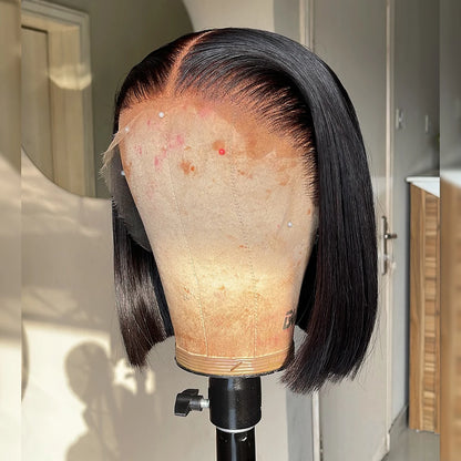 Glueless 13x6 Lace Front Wig 100% Human Hair Wigs 13x4 Transparent Lace bob Wigs Wear And Go Short Straight Bob Wigs For Women
