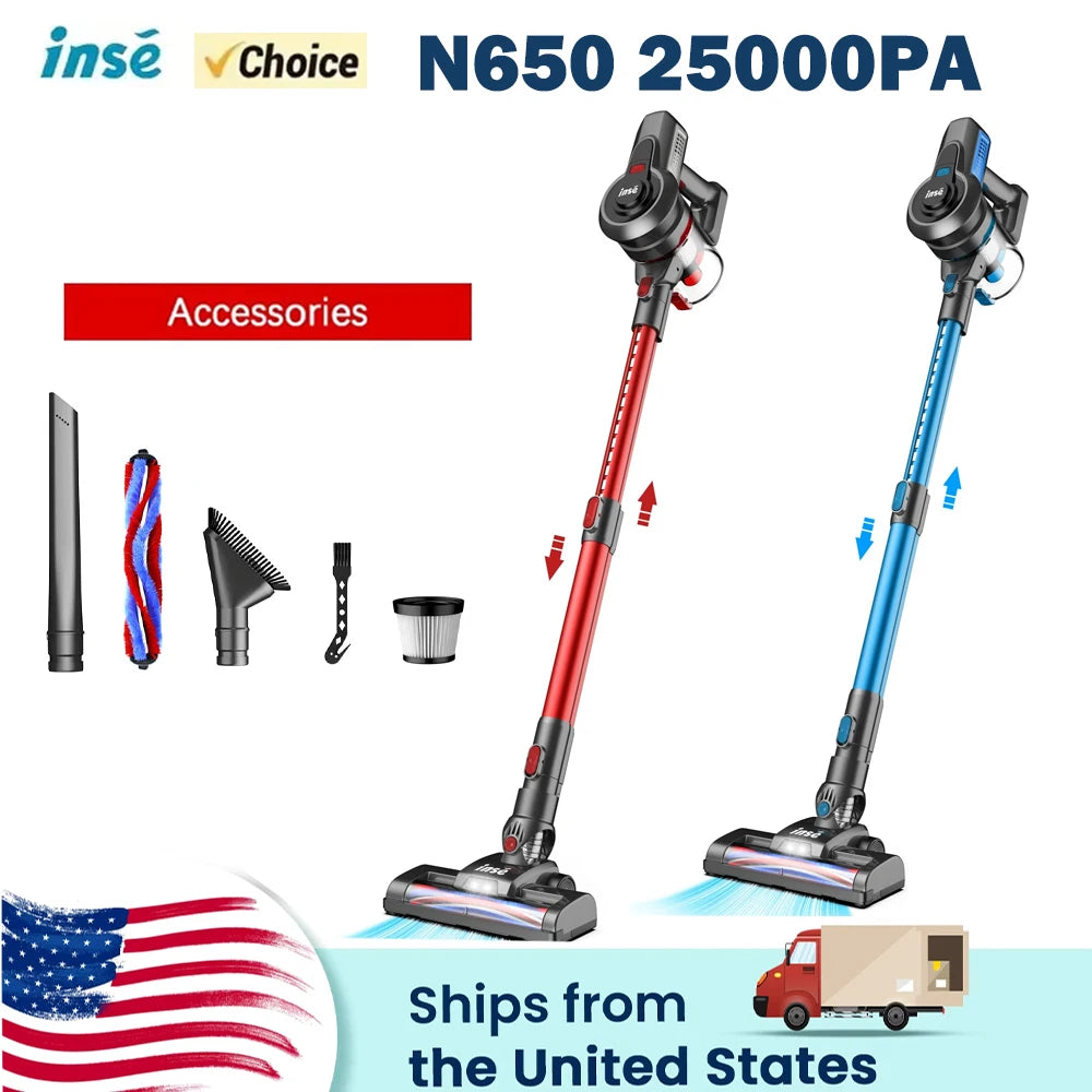 INSE N650 Cordless Vacuum Cleaner 4-in-1 Stick Vacuum Cleaner 160W Rechargeable Battery Up to 45mins Runtime for Household Clean