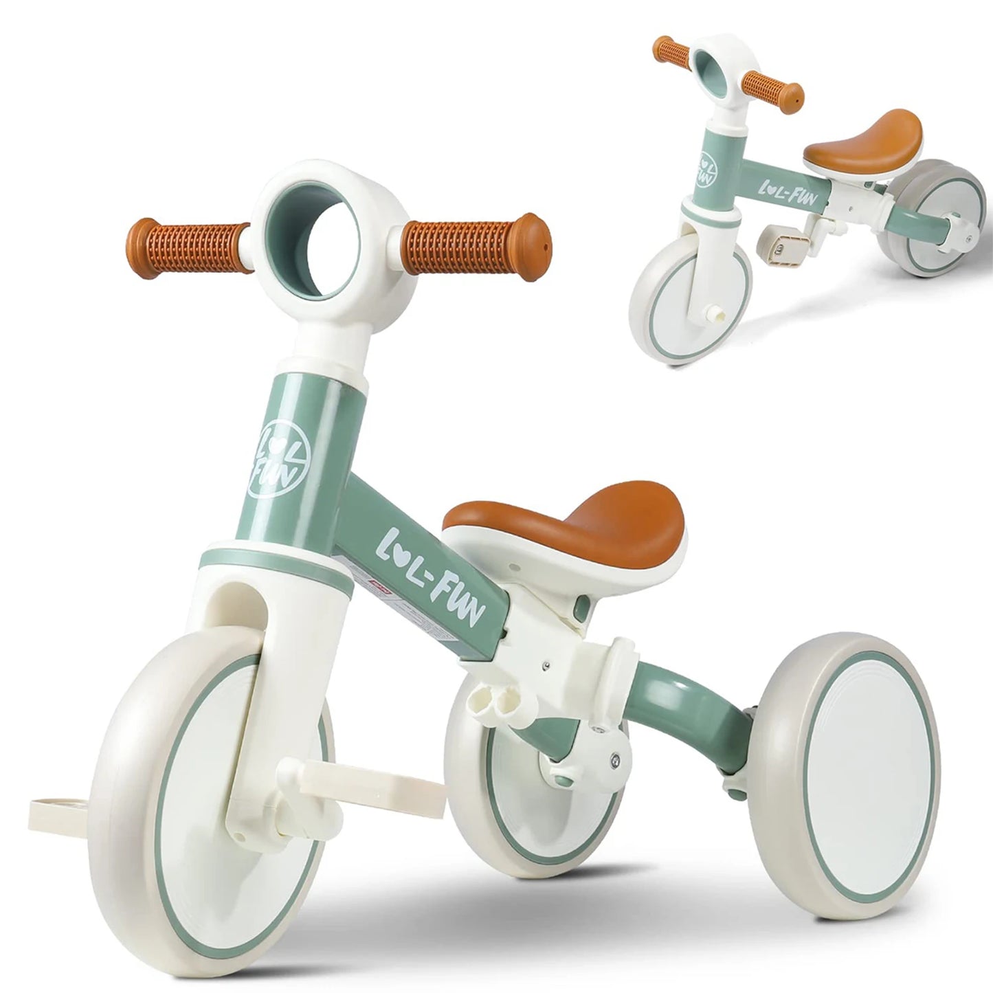 4 in 1 Toddler Balance Bike for 1-4 Years Old Boys Girls Gift, 3 Wheel Kids Tricycle with Easy Assembly Removable Pedal