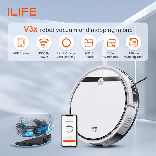 ILIFE  V3X/V7s Plus Vacuum Cleaner Robot ,120mins Automatic Charging,Home Appliance,For Sweeping Mopping Smart Home Clean