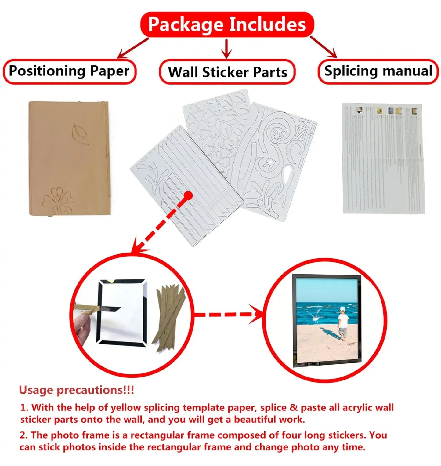 DIY wall decoration, living room family tree, wall decoration stickers, 3D photo frame collage wall decoration, living room wall