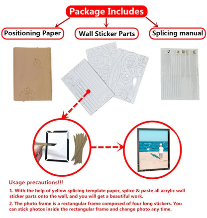 DIY wall decoration, living room family tree, wall decoration stickers, 3D photo frame collage wall decoration, living room wall