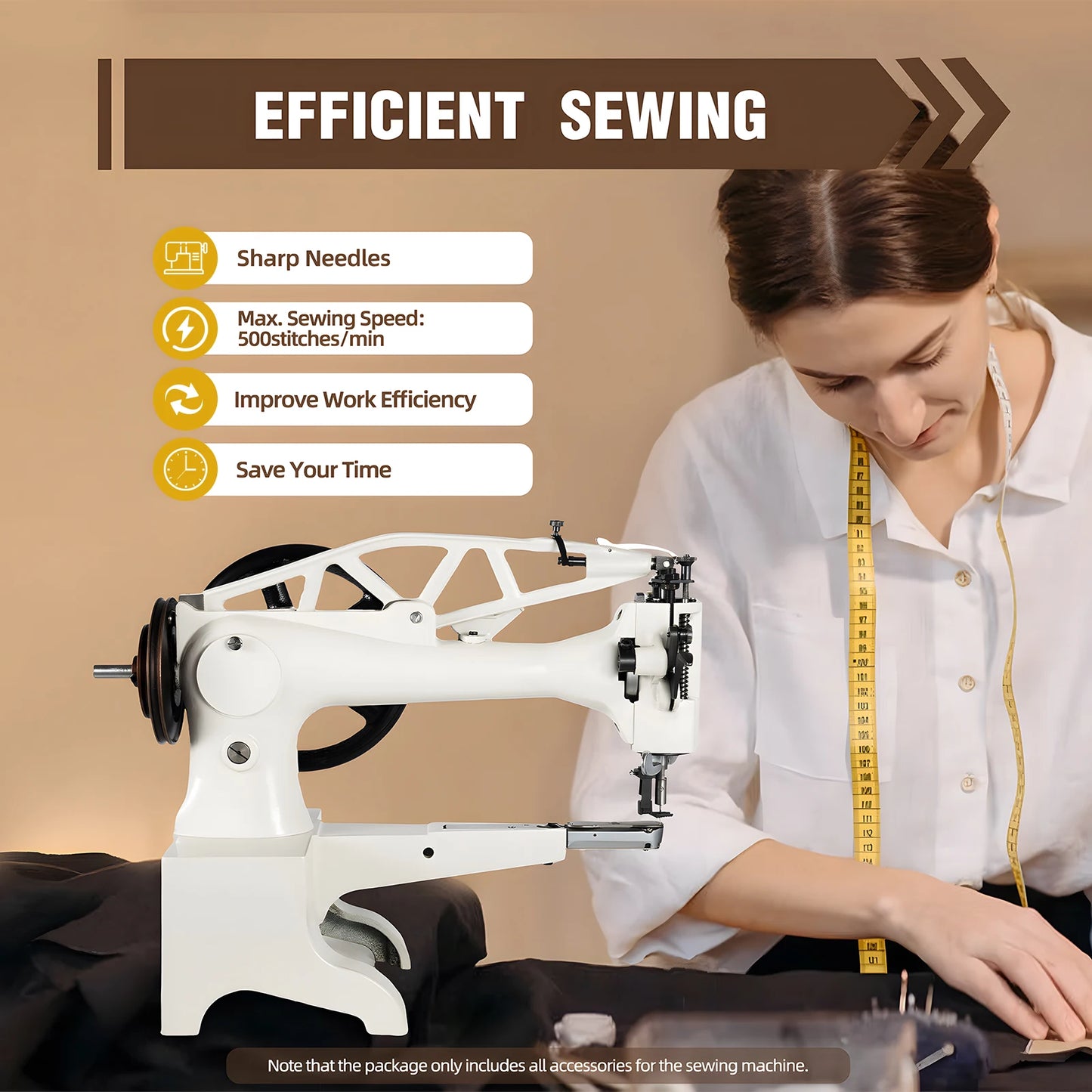 Heavy Duty Sewing Machine Cast Iron Manual Electric Compatible 500SPM for Leather Shoes Bags Canvas Repair SM-2972