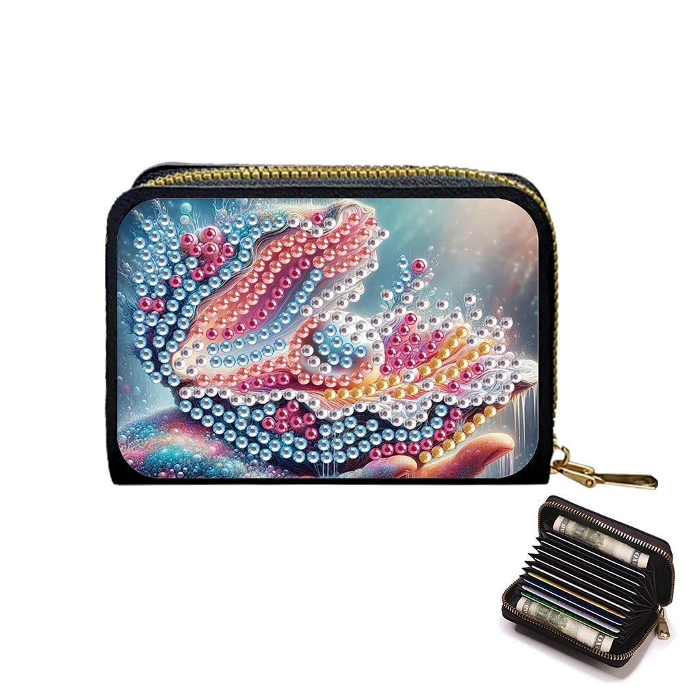 Beautiful Pattern Rhinestone Mosiac Zipper Wallet Handbag Diamond Painting Card Holder Coin Purse DIY Craft Female Outdoor Bag