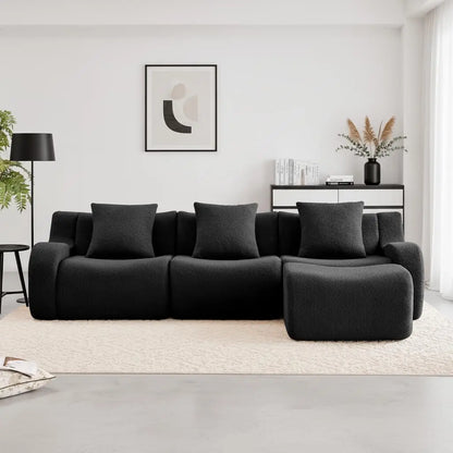 115" Modular Boneless Sectional Sofa, L-Shape Boneless Couch for Living Room and Apartments, 32D High Density, Customized