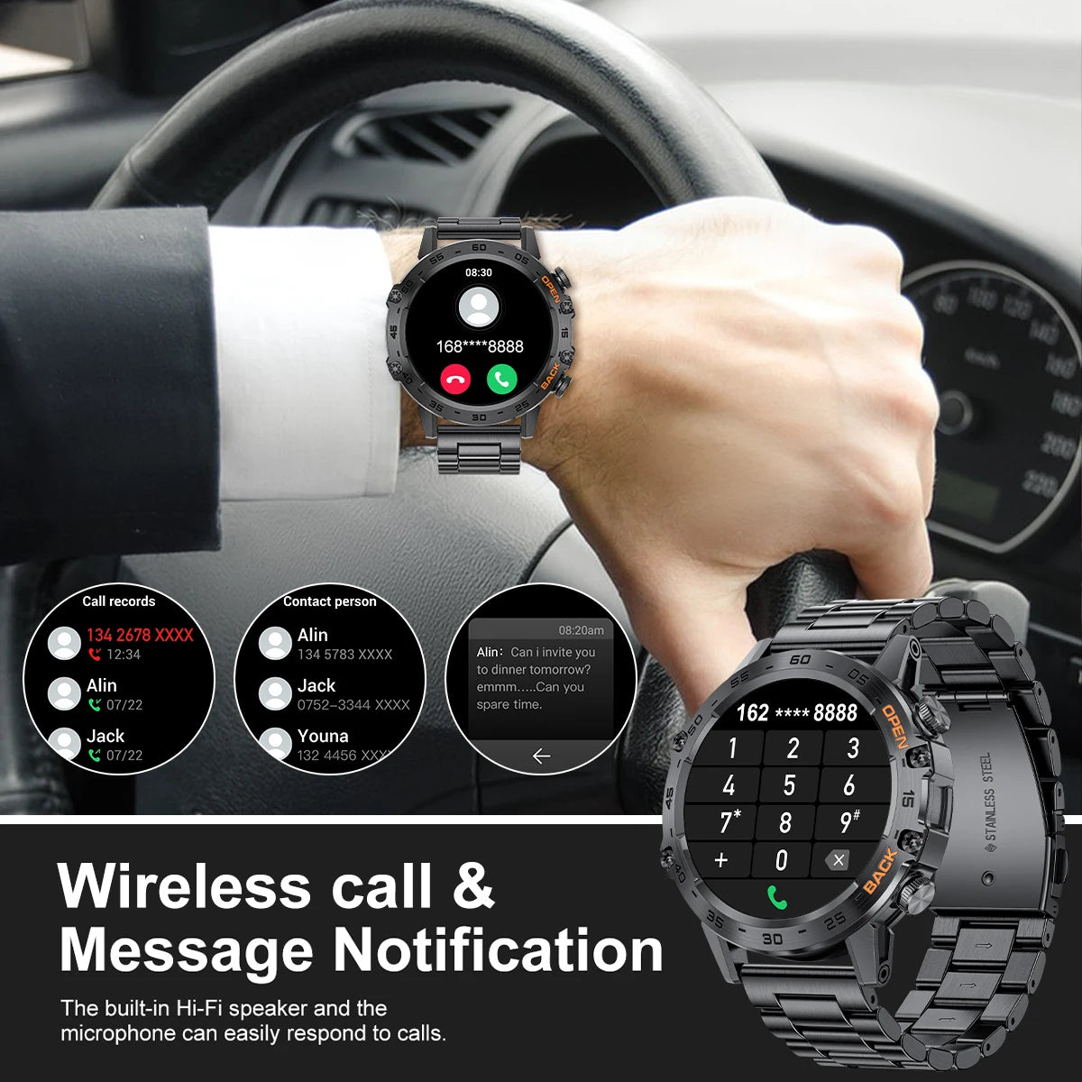 LIGE Outdoor Sports Smart Watch Men HD Screen Heart Rate Bluetooth Call IP68 Waterproof Business Smartwatch Men Watches For Man