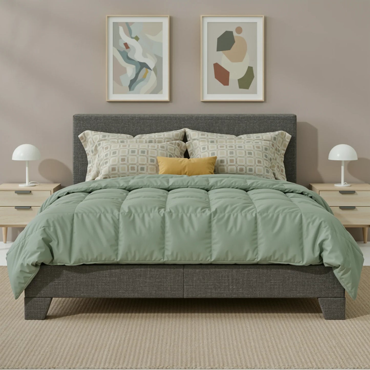 HOOMIC Full/Queen/King Upholstered Bed Frame with Adjustable Linen Headboard, Sturdy Wood Slats & Quiet Support