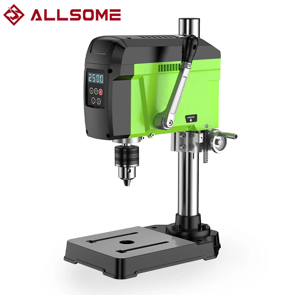 ALLSOME Mini Bench Drill Bench Drilling Machine Variable Speed Drilling Chuck 1-16mm For DIY Wood Metal Electric Tools