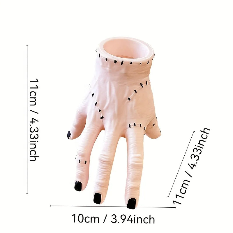 1Pc Hand Shaped Resin Pen Holder  Durable Portable And Stylish Storage Holder For Pencil Pen And Stationery Makeup Brush Storage