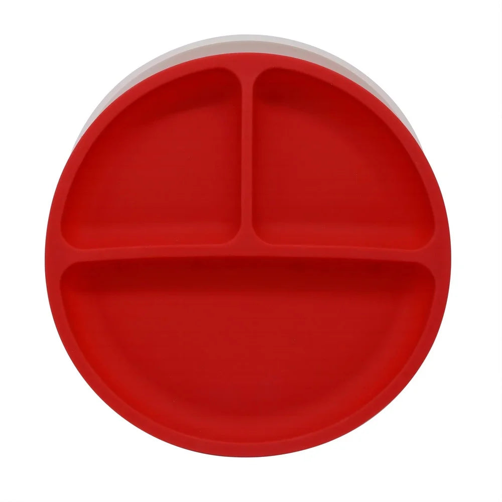 Unbreakable Silicone Divided Plate Anti-Slip Design Dishwasher Safe Food Grade Ideal Independent Eating No Mess Spill Prevention