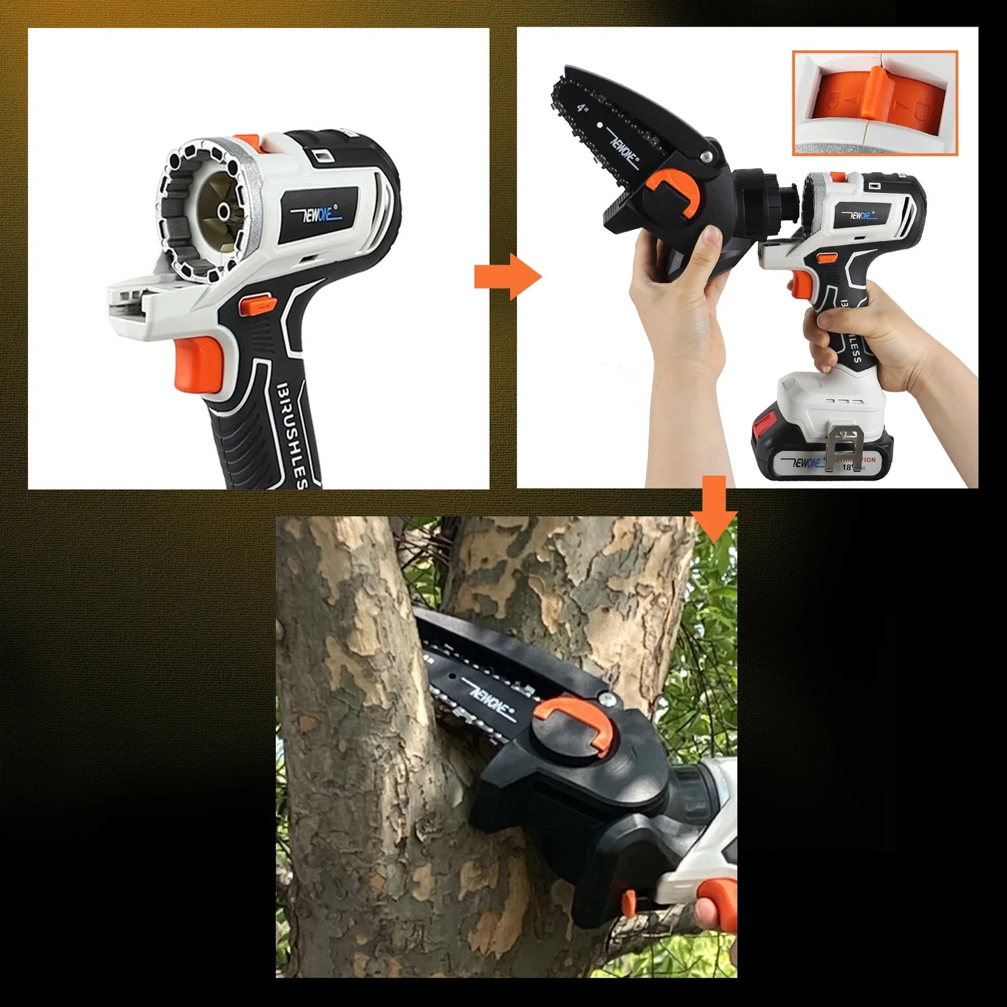 18V Brushless  2/5/10/12-in-1 Multi tool Chainsaw Drill reciprocating/circular saw oscillating tool combo