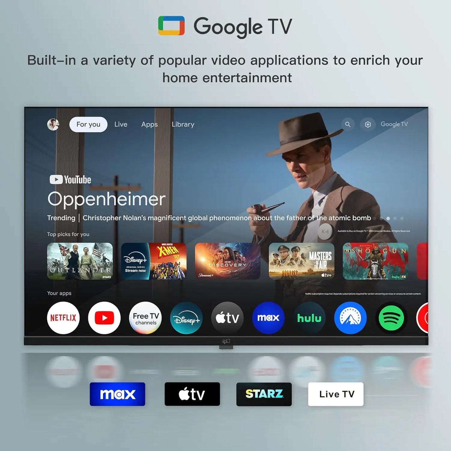 40-inch Smart TV, 1080p Full HD Google TV with Google Play, Google Cast, HDR10, Dolby Audio, Voice Remote, Stream Live TV