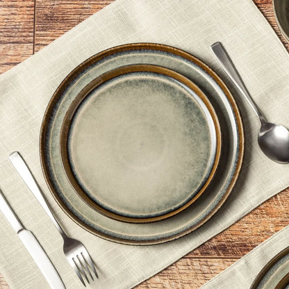 Ceramic Round Salad Plate Dishwasher Safe Microwave Safe Durable Rustic Dinnerware Perfect For Serving Appetizers Side Dishes