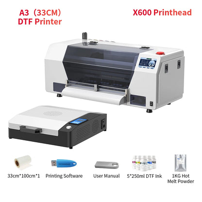 A3 DTF Printer For Epson XP600 Impresora A3 DTF Printing Machine Direct to Film Transfer A3 DTF Printers For T-Shirt Hoodies bag