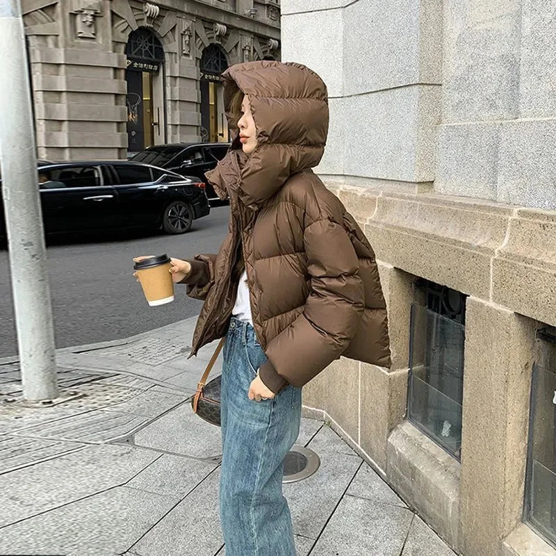 Ladies Short Down Cotton Jacket Women Winter Coat Jackets Warm Down Cotton Parkas New Fashion Hooded Loose Lady Bread Coats