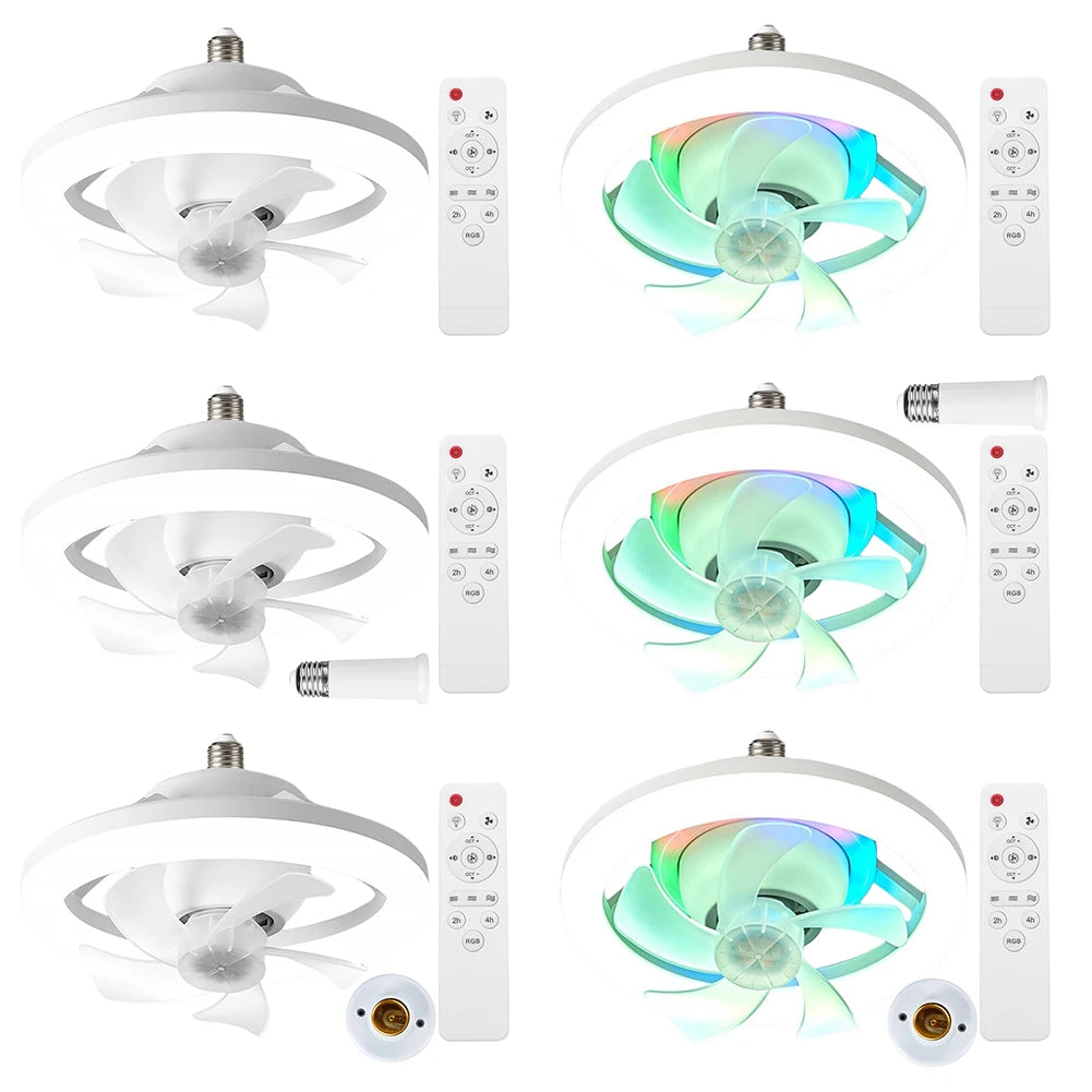 Modern Ceiling Fan with LED Light Remote Control Silent Ceiling Fan for Bedroom Living Room Kitchen