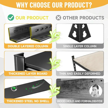 63" H Storage Shelves Adjustable Metal Shelving Unit Utility Storage Shelf Organizer for Pantry Bedroom Warehouse Bathroom