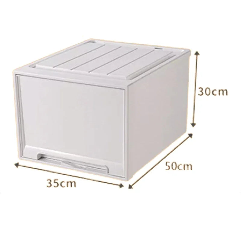 Wardrobe Storage Box High-capacity Drawer Style Stackable Container Transparent Plastic Containers for Household Use Storage