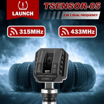 2025 LAUNCH X431 TSENSOR-05 TPMS Sensor 315MHz/433MHz TPMS Sensor Tire Repair Tool 100% Programmable Tire Sensor Works with X431
