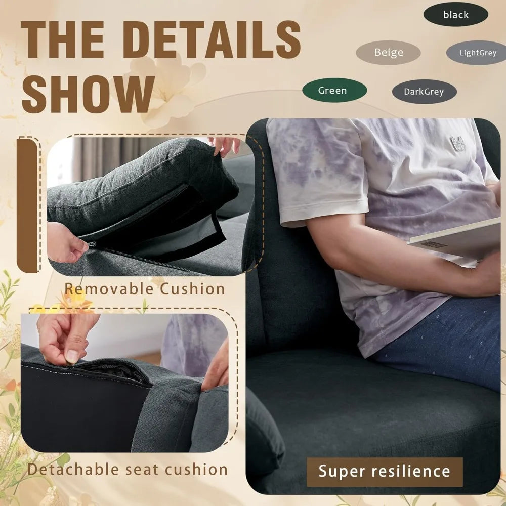 79" Convertible Sectional Sofa Sets, Modern L Shaped 3-Seat Couches with Reversible Chaise and Loveseat Sets for Living Room