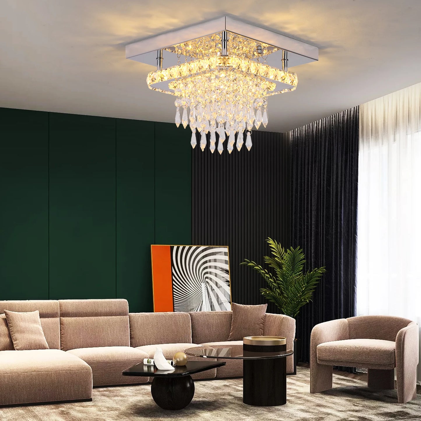 Modern Ceiling Light Led Crystal Chandelier Living Room Bedroom Lustre Aisle Luminaire Home Decor Pendant Lamp Hanging Fixture