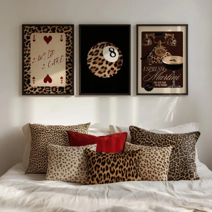 3/6pcs Retro Leopard Cheetah Canvas Prints Poster Y2k Funky Chic Art Prints Bedroom Apartment Wall Art Home Decor Art Poster