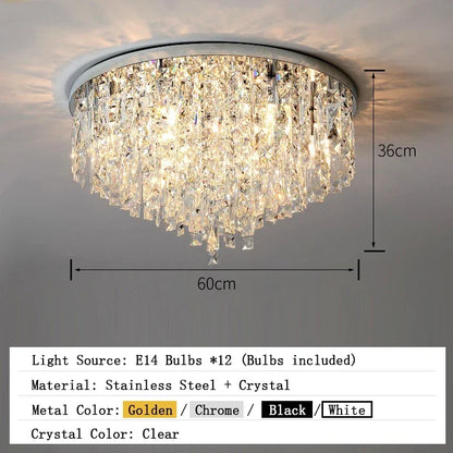 Modern Crystal Ceiling Chandelier For Living Room LED Lustre Hanging Lamps Dining Room Pendant Light Suspension Luminaire Lampen