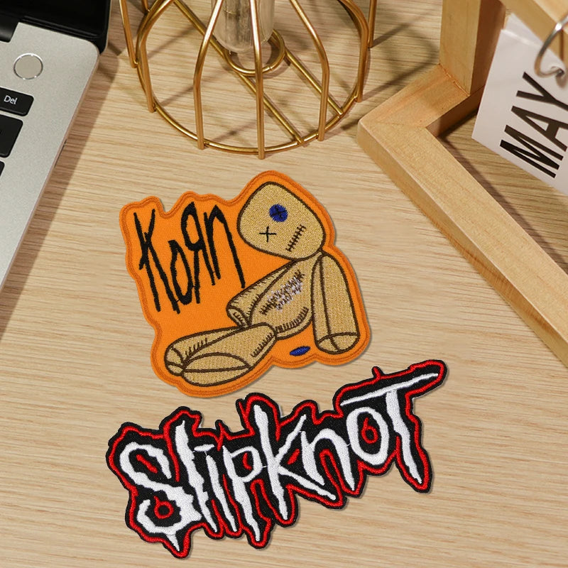 2Pcs Embroidery Iron-On Patches,Band Patches,Music Patches,Sewing Cloth Patch Applique Badge,For Coat,Hat,Pants,Clothing DIY Decor