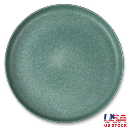 Stoneware Dinner Plate Round Solid Print Dishwasher Microwave Safe Casual and Elegant Tableware Kitchen Dining Home Decor 10.4