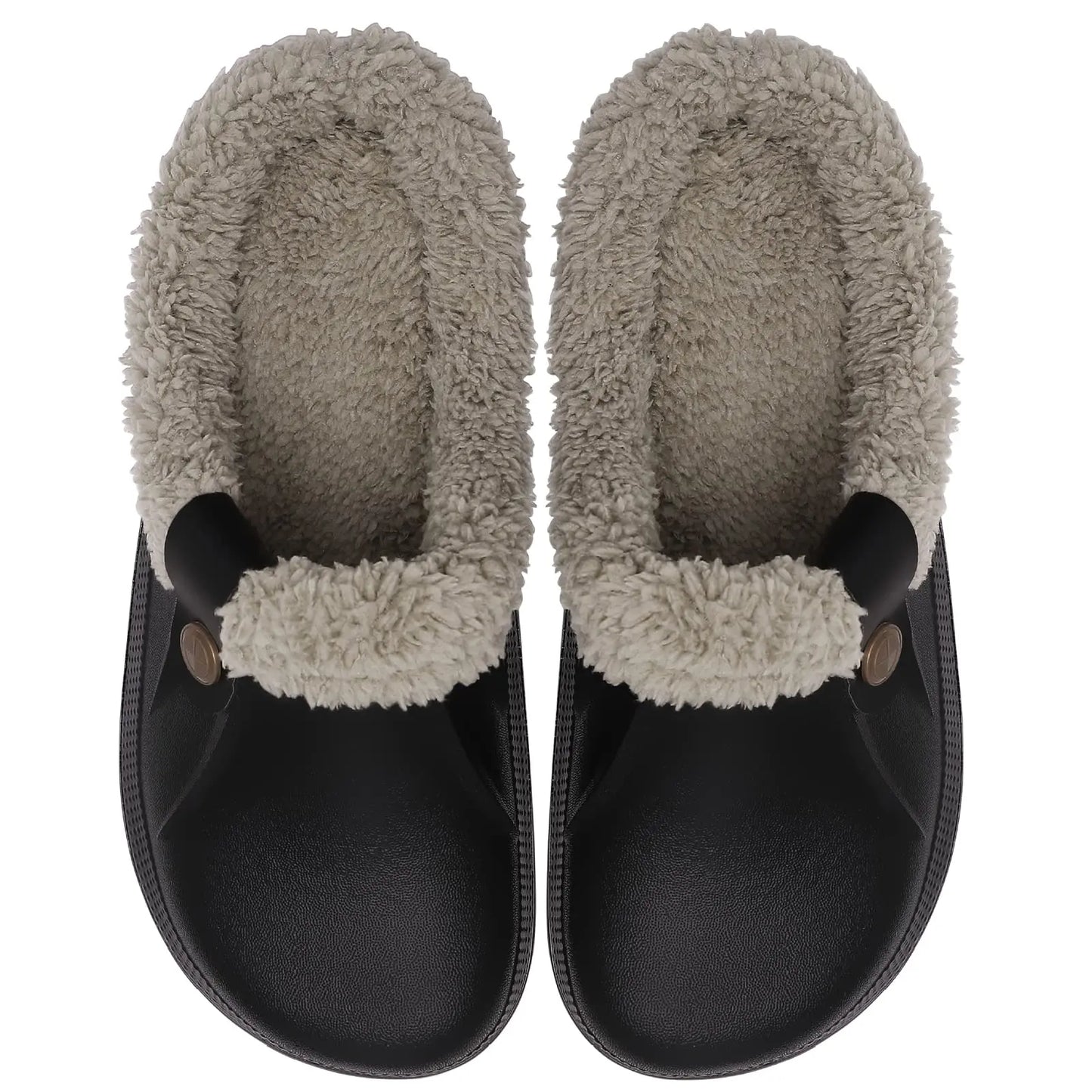 Comwarm Winter New Fuzzy House Slippers For Women Men Waterproof Garden Shoes Soft Plush Slippers Outdoor Warm Furry Clogs Slide
