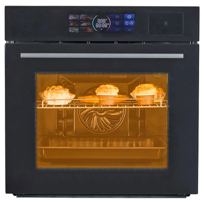 Single Wall Oven 24" with 2.5 Cu.Ft. Built-In Electric Oven, Touch Control, Triple-Layer Glass Door, Stainless Steel