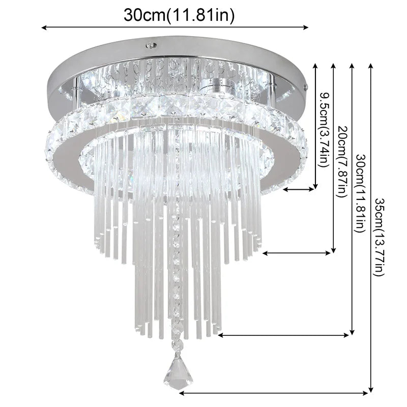 Modern Luxury Crystal Lamp LED Ceiling Pendant 2nd Floor Hall Indoor Chandelier Home Decoration Kitchen Lighting Simple Dimmer
