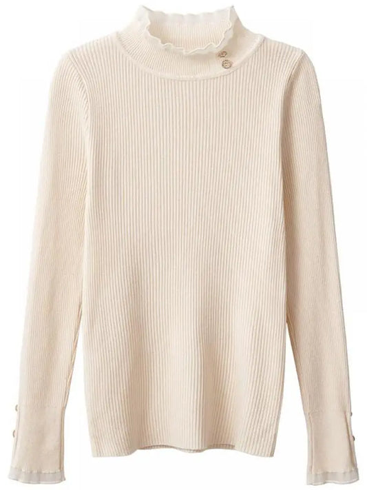 2025 Knitted Women Sweater O-neck Button Pullovers Spring Autumn Basic Sweaters for Female Pullover Slim Solid Bold Lace Tops