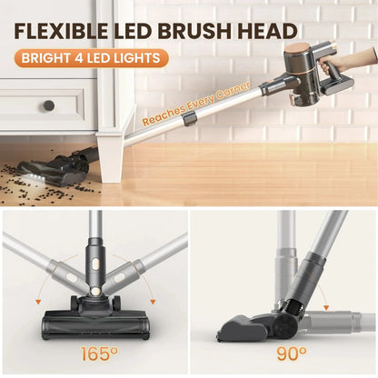 INSE N8 Cordless Vacuum Cleaner 25Kpa Lightweight Stick Vacuum with 2200mAh Rechargeable Battery for Hardwood Carpet Pet Hair