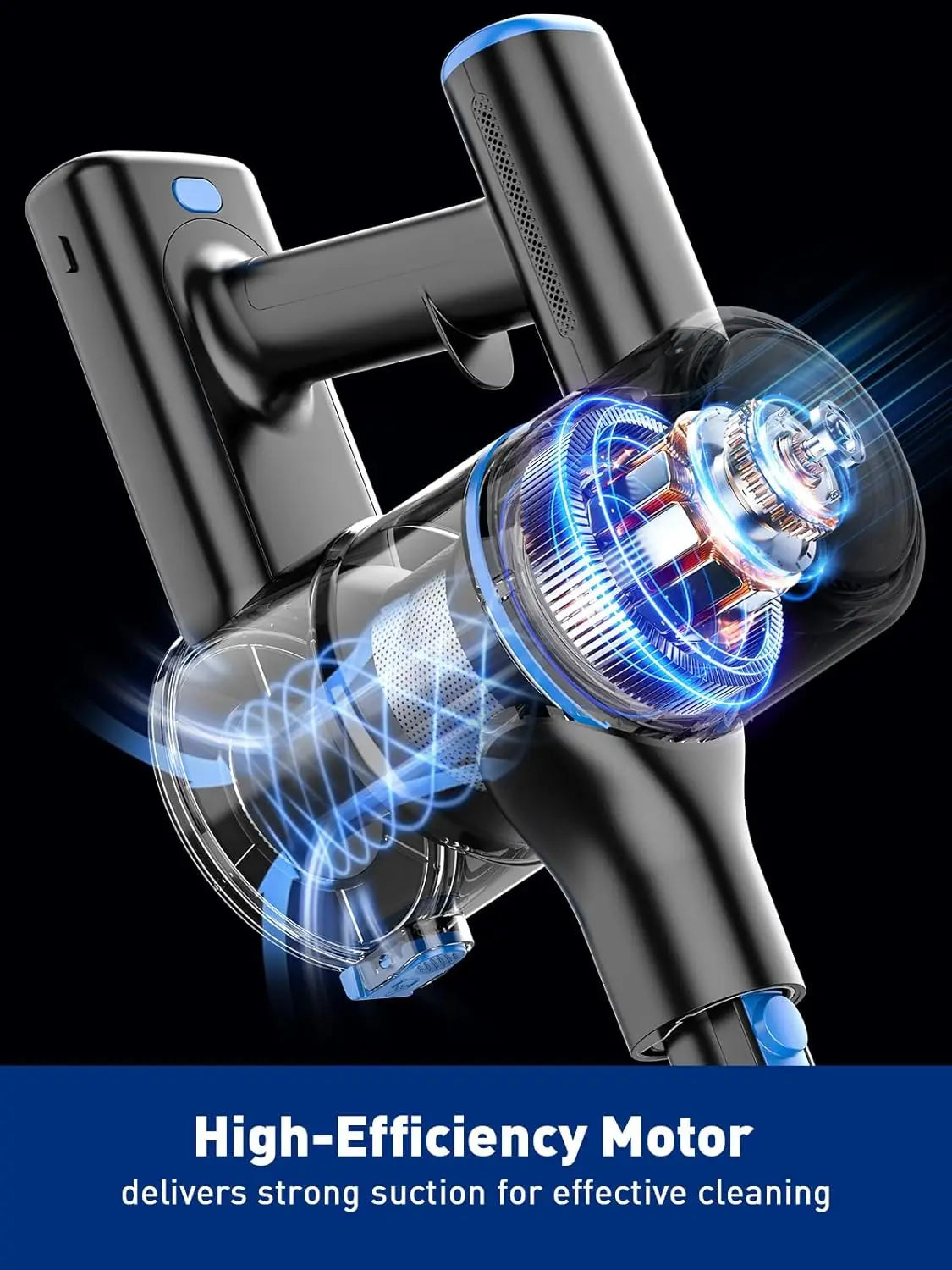 Cordless Vacuum Cleaner, 40Kpa 8-in-1 Lightweight Handheld Vacuum Cleaner 45Mins Runtime Portable Vacuum for Home/Floor/Carpet