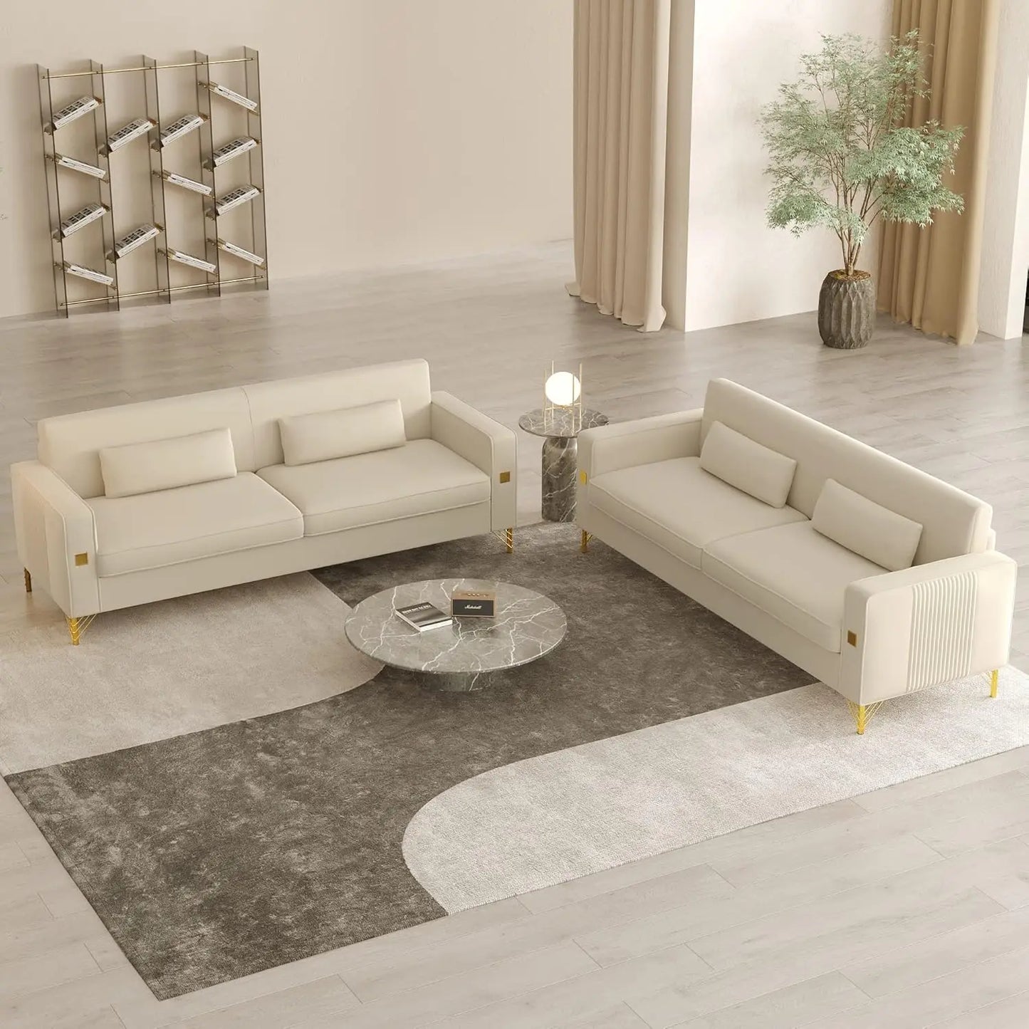 85.63" Velvet Sofa,Modern Loveseat Couch with Pillows Set of 2 for Living Room,Bedroom,Apartment Furniture with, Customized